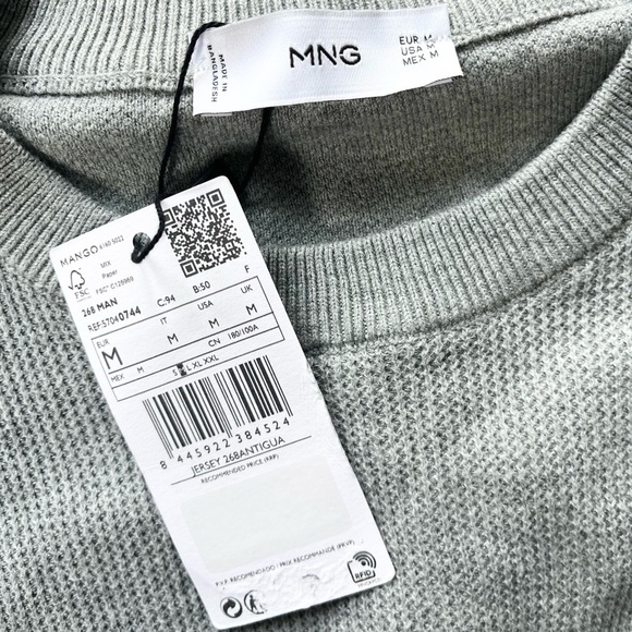 Mango Sweater Men’s Medium NWT Antiqua Jersey Crew Neck Jumper - Picture 3 of 8